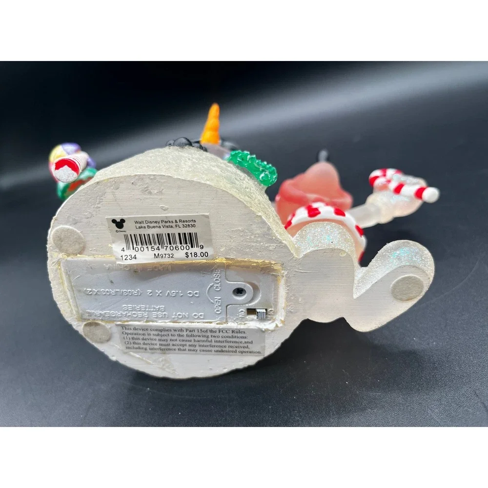Disney Snowman Mickey Mouse Christmas Figurine Frosted Acrylic Holiday 6.75